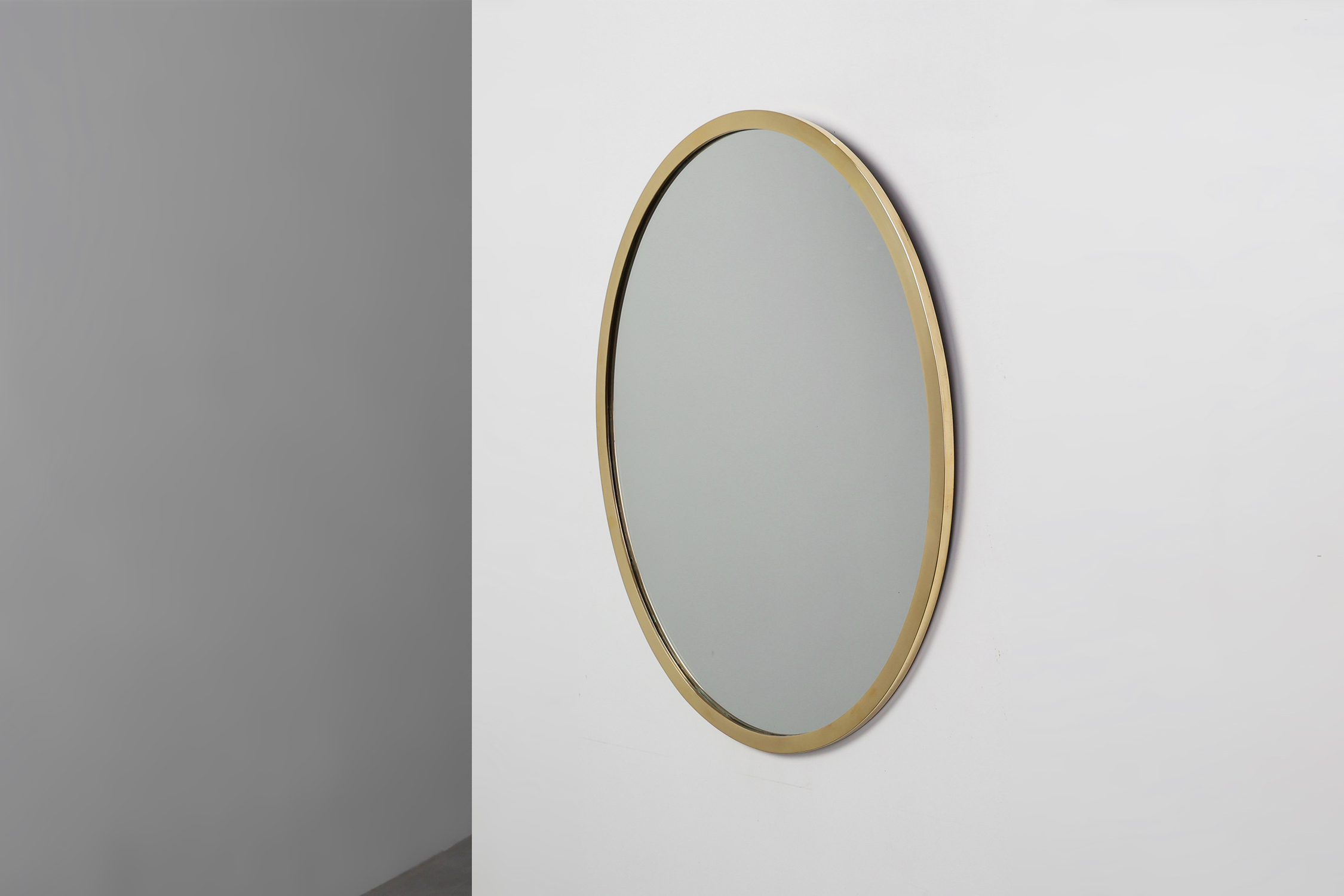 Art Deco Copper‑Plated Metal Mirror, Belgium ca. 1925thumbnail